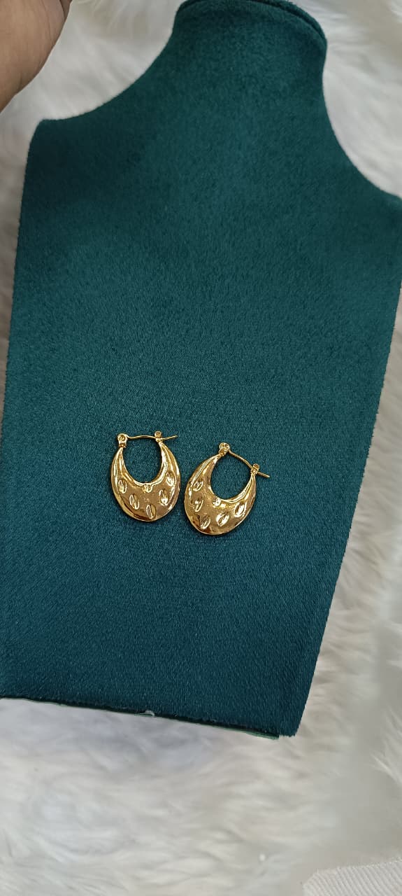 Gold-Plated Twisted Hoop Earrings for Women | Trendy Round Hoop Earrings