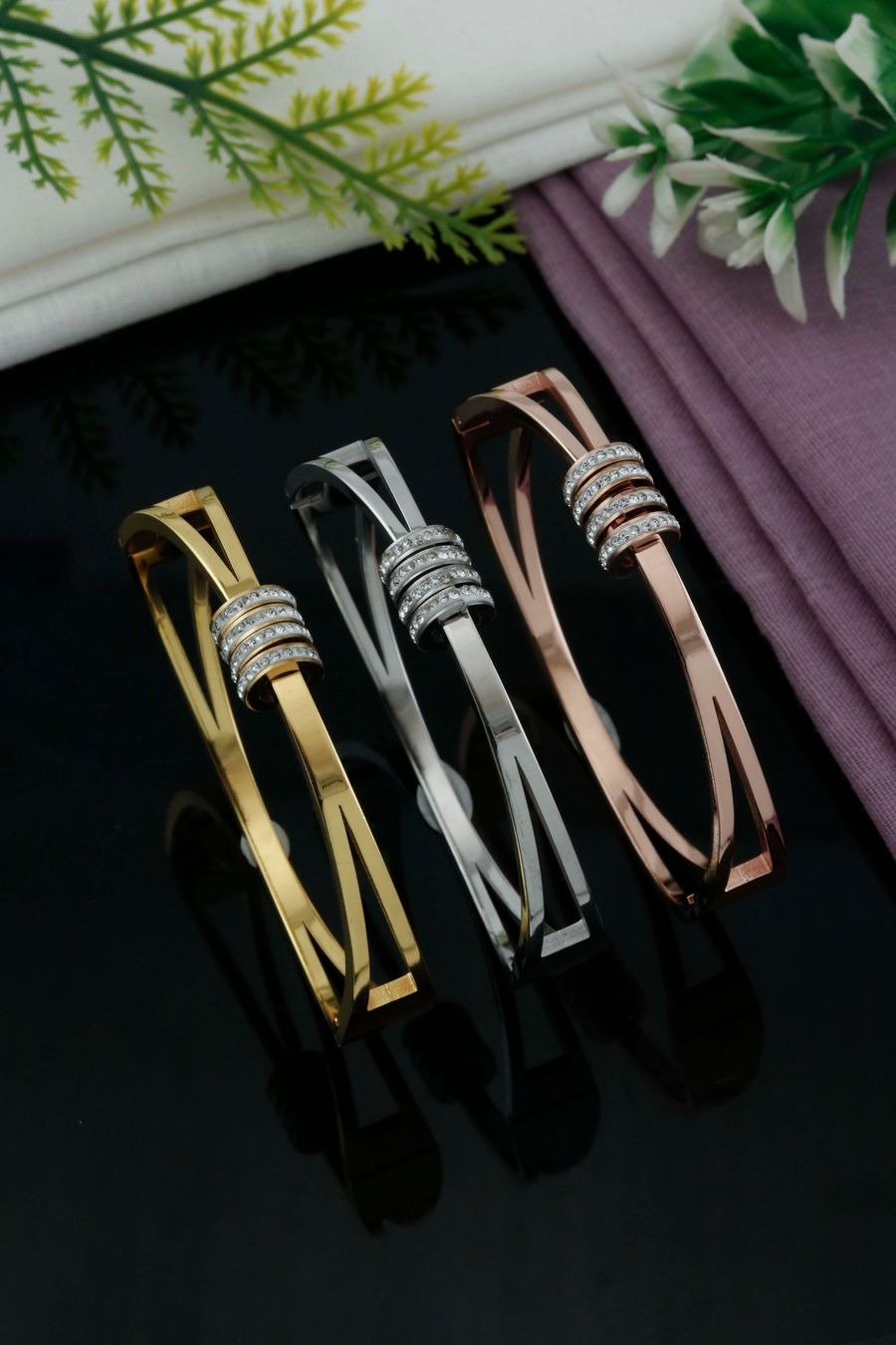 Premium Stainless Steel Crystal Designer Bracelet for Women